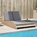 Ligbed Met Kussens Poly Rattan Beige