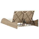 Ligbed Met Kussens Poly Rattan Beige