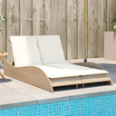 Ligbed Met Kussens Poly Rattan Beige