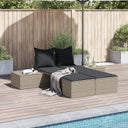 Ligbed 2-Persoons Met Kussens Poly Rattan Beige