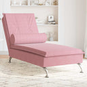 Massage Chaise Longue Met Bolster Fluweel Roze