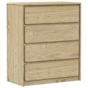 Ladekast Sauda 76,5X39X91 Cm Massief Grenenhout Eikenkleurig