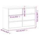 Ladekast Sauda 111X43X73,5 Cm Massief Grenenhout Eikenkleurig