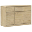 Dressoir Sauda 114X43X75,5 Cm Massief Grenenhout Eikenkleurig Donkergrijs