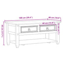 Salontafel Met Lades Corona 100X48X45 Cm Massief Grenenhout