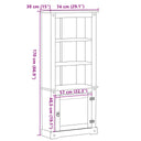 Hoge Kast Corona 74X38X170 Cm Massief Grenenhout