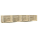 Wandkast 99X18X16,5 Cm Bewerkt Hout Kleurig