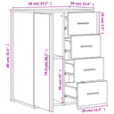 Dressoir 59X39X80 Cm Bewerkt Hout Kleurig