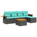 6-Delige Loungeset Met Kussens Poly Rattan