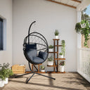 Hangstoel Met Standaard Rattan En Staal Kleurig