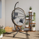 Hangstoel Met Standaard Rattan En Staal