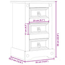 Nachtkastje Corona 35X32,5X58 Cm Massief Grenenhout