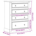 Ladekast Corona 92X48X120 Cm Massief Grenenhout