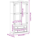 Vitrinekast Corona 99X43X187 Cm Massief Grenenhout