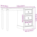 Kaptafel Corona 110X50X75 Cm Massief Grenenhout