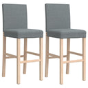 Barstoelen 2 St Massief Rubberhout En Stof