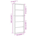 Schoenenkast Met Spiegel 5-Laags 63X17X169,5 Cm Bruineikenkleur