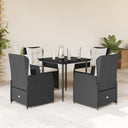 5-Delige Tuinset Met Kussens Poly Rattan