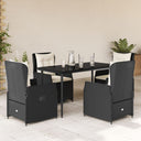 5-Delige Tuinset Met Kussens Poly Rattan