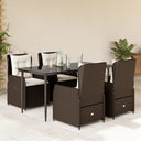 5-Delige Tuinset Met Kussens Poly Rattan