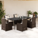 5-Delige Tuinset Met Kussens Poly Rattan