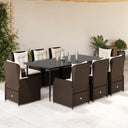 5-Delige Tuinset Met Kussens Poly Rattan