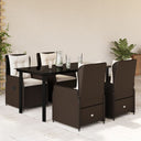 5-Delige Tuinset Met Kussens Poly Rattan