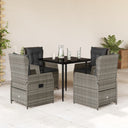 5-Delige Tuinset Met Kussens Poly Rattan