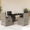 5-Delige Tuinset Met Kussens Poly Rattan
