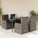 5-Delige Tuinset Met Kussens Poly Rattan