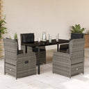 5-Delige Tuinset Met Kussens Poly Rattan