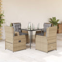 5-Delige Tuinset Met Kussens Poly Rattan