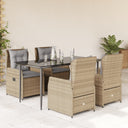 5-Delige Tuinset Met Kussens Poly Rattan