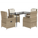 5-Delige Tuinset Met Kussens Poly Rattan