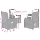 5-Delige Tuinset Met Kussens Poly Rattan