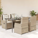 5-Delige Tuinset Met Kussens Poly Rattan