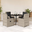 5-Delige Tuinset Met Kussens Poly Rattan