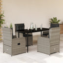 5-Delige Tuinset Met Kussens Poly Rattan