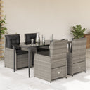 5-Delige Tuinset Met Kussens Poly Rattan