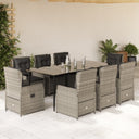 5-Delige Tuinset Met Kussens Poly Rattan