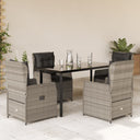 5-Delige Tuinset Met Kussens Poly Rattan