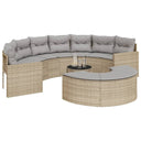 3-Delige Loungeset Halfrond Poly Rattan