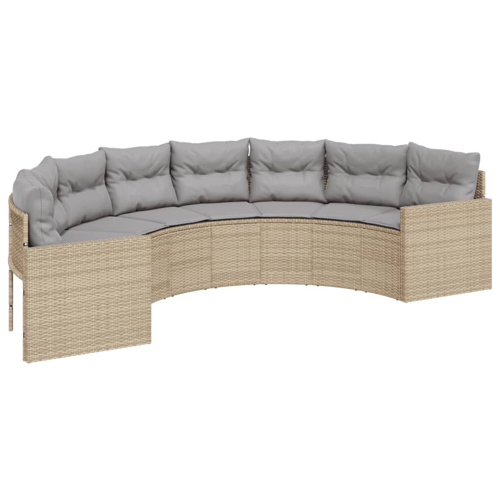 3-Delige Loungeset Halfrond Poly Rattan