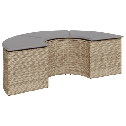 3-Delige Loungeset Halfrond Poly Rattan