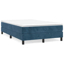 Boxspring Met Matras Fluweel Donkerblauw