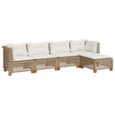 5-Delige Loungeset Met Kussens Poly Rattan Beige