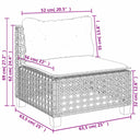 5-Delige Loungeset Met Kussens Poly Rattan Beige