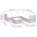 6-Delige Loungeset Met Kussens Poly Rattan Beige