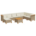 9-Delige Loungeset Met Kussens Poly Rattan Beige