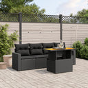 5-Delige Loungeset Met Kussens Poly Rattan